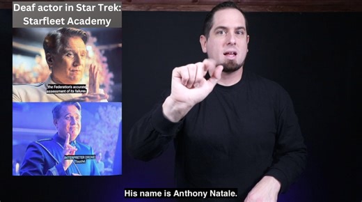 Deaf actor in Star Trek: Starfleet Academy -- Anthony Natale. He is in Episode 2 of the show's first season. His role is of President Sadal, he is a leader from another planet. A viewer said his role is a powerful one for Deaf representation, portrayed as a Deaf leader who successfully runs an entire planet. Check it out on Paramount Plus. **Subscribe to "The Daily Moth" to see all of our news and ASL content! | The Daily Moth
