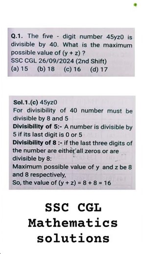 SSC CGL Mathematics solutions #ssc #ssccgl #maths #mathsexam #tnpsc #tnpscexam