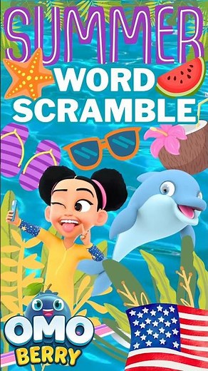 🧩 Game Time with OmoBerry: Summertime Phonics Sight Word Scramble | Brain Break Games for Kids