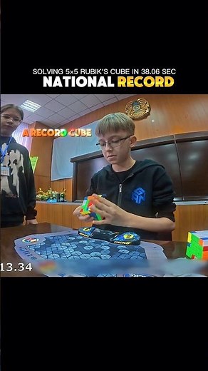 🥶The boy solve new 5×5 rubik's cube national record average in 38.06 sec #shorts #viral #rubikscube