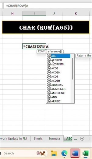 ABCD Type formula in Excel #excel #shorts #viral #exceltips