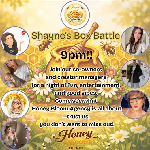 🌼 Honey Bloom is bringing something different 🌼 🕘 Sunday 11th January | 9PM Co-owners creator managers together, one place, one fun-filled LIVE. Join us in @🌼Shayne Honey Bloom manager🌼 LIVE from 9PM and come see what Honey Bloom is all about 👀✨ @Beki🪬 | Honey Bloom Manager🌼 @Mel🥞🌼 @🌼lewis_the_teendad🌼 @SAMMYBABYYY🤫 @Boo cons wife 💙💜🌼 @Conner Adams💜💙🧠 #HoneyBloomAgency #TikTokLive #CreatorAgency #CreatorSupport #LiveOnTikTok
