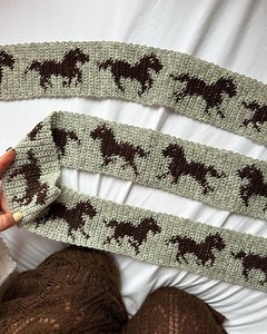 Horses Scarf Crochet Pattern | Beginner Level Tapestry Project - Etsy