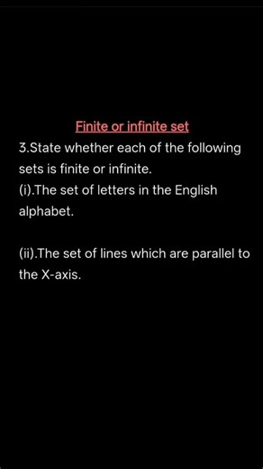 State whether the set is finite or infinite? #maths#mathematics#10thclass#sets#finiteorinfiniteset