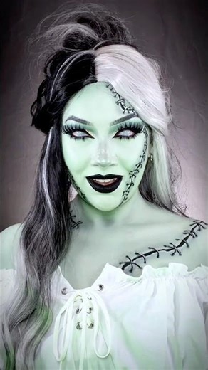 BRIDE OF FRANKENSTEIN 🖤🤍 #makeuptutorial #sfxmakeup #makeupartist #makeup