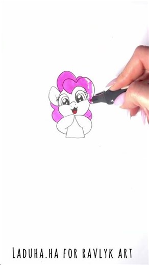 🎉🦄 Pinkie Pie from My Little Pony Pony ✅ Art Tutorial 🚀🖌️ #shorts #drawing #RavlykArt