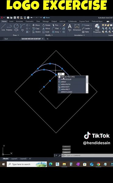 Cara Menggambar Logo di AutoCAD