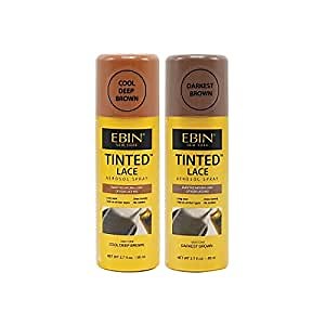 EBIN NEW YORK Tinted Lace Aerosol Spray Mix & Match Bundle 2.7 Oz/ 80 mL (Cool Deep Brown, Darkest Brown)