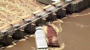 Take a look at this crazy video out of Oklahoma where two barges broke free of their moorings on the Arkansas River and slammed into a dam. | KHQ Local News