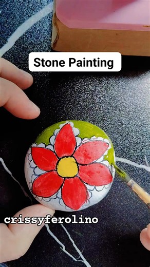 2.6K views · 23 reactions | Stone Painting Ideas #flower #stone #painting #design | Crissy Ferolino | Facebook