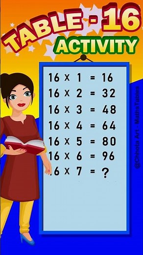 16 ka table with easy trick table of 16 16 का टेबल 16 ka pahada #tabletrick #Mathstable#shorts