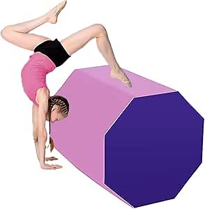 BLKMTY Octagon Gymnastics Mat - Tumbler, Skill Shape, Somersault & Backbend Trainer for Kids