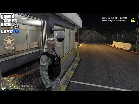 GTA V - LSPDFR 0.4.8🚔 - U.S. Military Police - Fort Zancudo Patrol - Trespassing/Pursuits - 4K