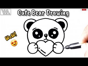 Easy Bear Drawing For Kids | How to draw a bear step by step | #kids #video