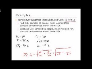 GEOG 3020 Lecture 15-3 Two Sample Hypothesis Testing