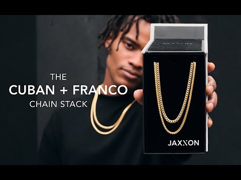 Men's Gold Cuban Link + Franco Chain Stack | Men's Jewelry Unboxing | JAXXON