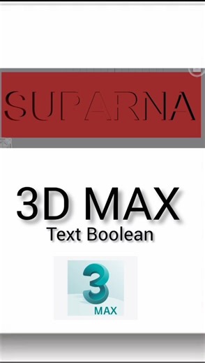 How to create Text Boolean After in 3D Max #shorts #3dmax