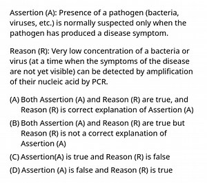 Assertion (A): Presence of a pathogen (bacteria, viruses, etc.)... | Filo