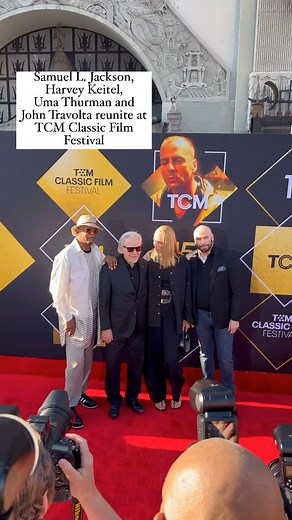 It's a "Pulp Fiction" reunion! Samuel L. Jackson, Harvey Keitel, Uma Thurman and John Travolta posed for photos together on the opening night of TCM Classic Film Festival, which celebrated 30 years of Quentin Tarantino's iconic film. | Variety