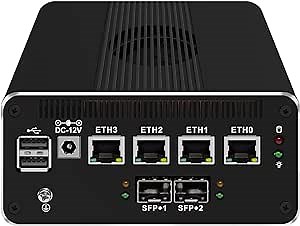 Firewall Appliance 10gbe, Intel N305 Router Mini PC with SFP+ 4xIntel I226-V 2.5GbE 2*Intel 82599ES 10GbE Firewall Router Support Pfsense/OPNsense/LTE 8GB DDR5 128GB NVMe SSD