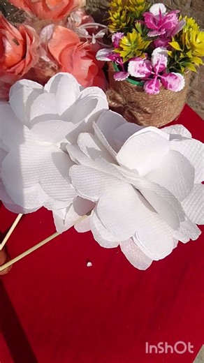 how to make Easy tissue paper flowers#🌷🥰