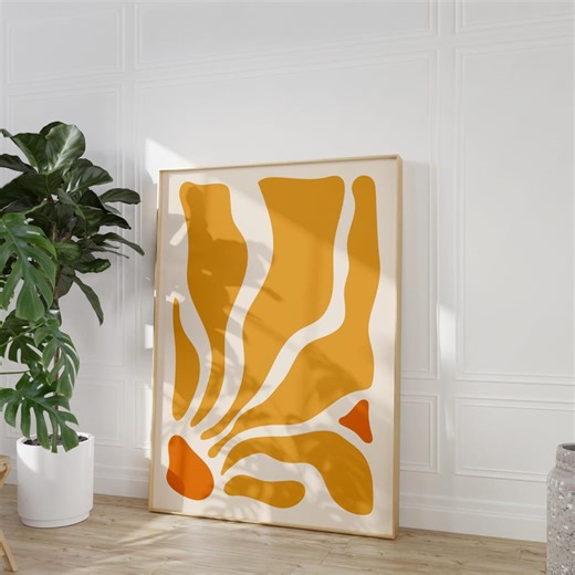 Matisse Style Print | Yellow Abstract Floral Art (digital Download) - Etsy