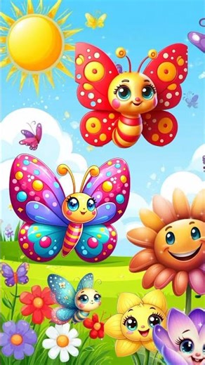 Butterfly meets flowers - catchy toddler learning song with colors and fun #nurseryrhymes #kidssongs