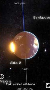 Earth moon collision (game name: Solar System Simulator) #astronomicalobjects #universe #astronomy