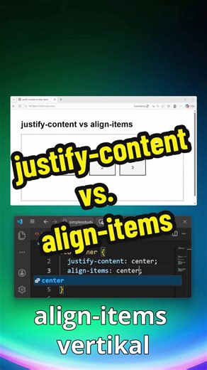 justify-content vs align-items #webdesign #grid #flex
