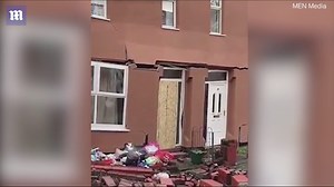 Dramatic footage shows house collapsing in Manchester after sinkhole