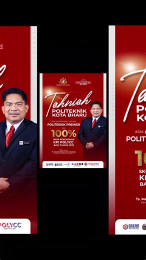 PKB Diangkat Politeknik Premier, Catat Skor KPI 100% Tahun 2025 Setinggi-tinggi tahniah diucapkan kepada Politeknik Kota Bharu (PKB) atas pengiktirafan sebagai Politeknik Premier serta pencapaian cemerlang 100% Skor Pencapaian KPI POLYCC bagi tahun 2025. Kejayaan ini membuktikan komitmen padu kepimpinan, warga kerja dan seluruh komuniti PKB dalam memperkasa pendidikan TVET serta melahirkan graduan berdaya saing. Syabas dan terus melakar kecemerlangan. Ikhlas daripada: YBrs. Ts. Mohd Hisham bin M