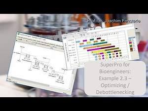 SuperPro for Bioengineers - Example 2-3, optimizing and debottlenecking of a fermentation