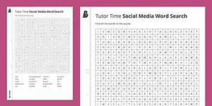 Tutor Time Social Media Word Search