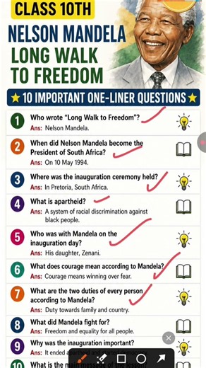 Nelson Mandela: Long Walk to Freedom Ncert English Class 10th First Flight