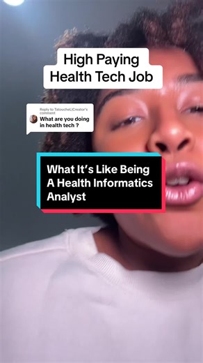 Replying to @TatoucheL|Creator I’m a health informatics analyst 😊 @MPH Student | BragginDragon @MPH Student | BragginDragon @MPH Student | BragginDragon #healthtech #techjobs #healthtechjobs #healthinformatics #dataanalyst #techcareers #publichealth #publichealthcareers #mph #mha #remotejobs #nursinginformatics #govtech #govtechjobs #phd #phdstudent #clinicalresearch