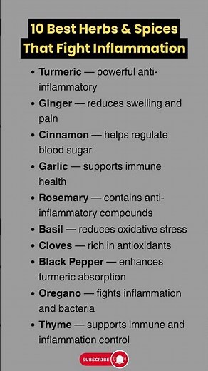 10 Best Inflammation-Fighting Herbs & Spices