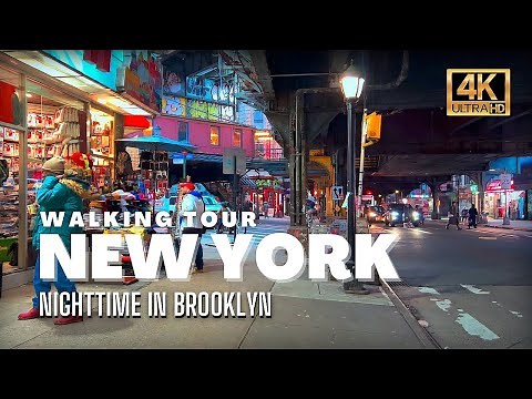 🇺🇸 Brooklyn Night Walk, New York City [4K Ultra HDR/60fps]