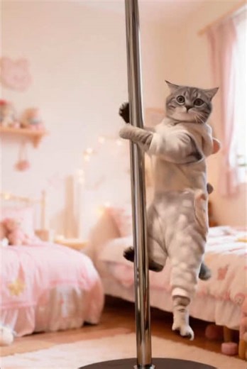Pole dance queen of the house! #poledance #catdance #cute #petslover #petsoftiktok #dance #puppytiktok #cuteanimals #cutepuppy