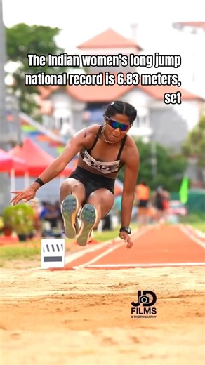 🇮🇳 women's long jump national record is 6.83 meters, set🔥🔥