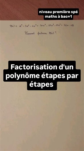 Tuto pour factoriser un polynôme de degré plus grand que 3 avec des manipulations niveau lycée. La méthode est accessible en première spé maths, terminale spé maths, terminale maths complémentaire, bac 1 (l1 ou prépa sup mpsi, pcsi, bcpst, ece, ptsi) #polynome #factorisation | AlgèBrille Pour Exceller en Maths