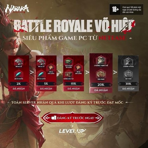 🎉 CHÍNH THỨC MỞ ĐĂNG KÝ TRƯỚC SIÊU PHẨM NARAKA: BLADEPOINT TỪ 22/12 - 28/12
