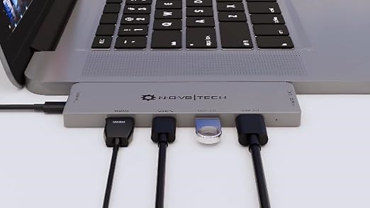 Silver MacBook Air USB C Adapter Dongle - Mac Air USB Hub