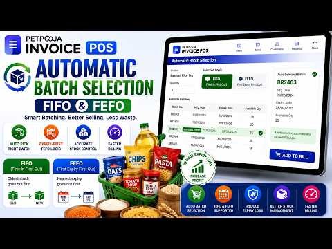 Petpooja Invoice POS - Automatic Batch Selection (FIFO & FEFO) | Complete Guide