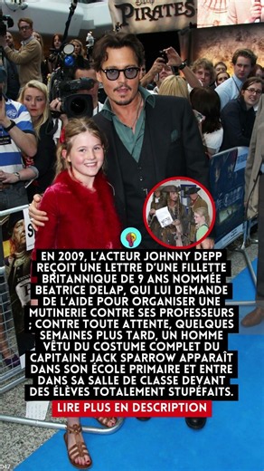 Une fillette écrit à Johnny Depp… il vient à l’école