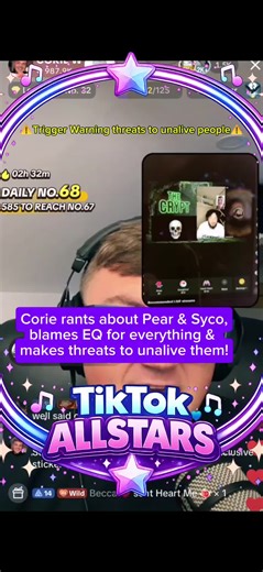 Corie rants about Pear & Syco, blames EQ for everything & makes threats to unalive them! #fyp #fypppp #fypppppppppppppp