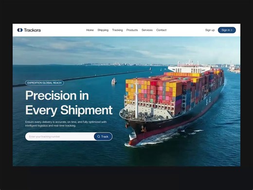 Trackora - Shipping & Logistics Animation Landing Page