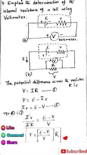 the internal resistance of a cell using voltmeter
