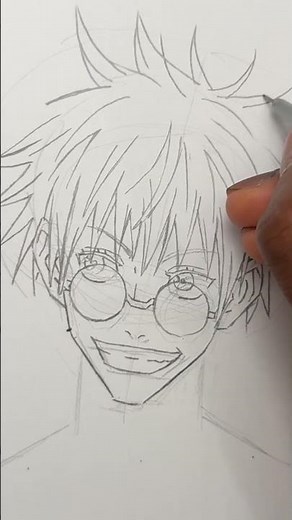 how to draw gojo satoru with glasses step by step