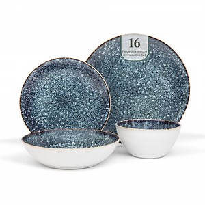 Larder and Vine 16 Piece Plates and Bowls Set | Modern Stone Dinnerware | 4 Place Settings - Walmart.com