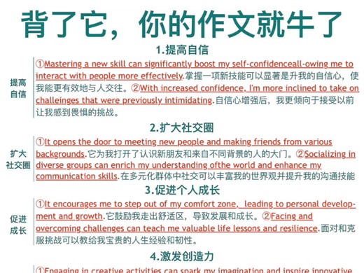 英语写作高分万能模板！直接套用！考试用得上